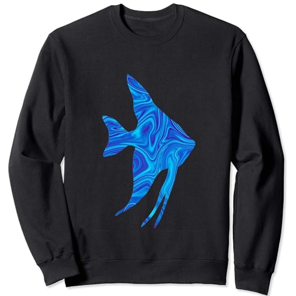 3/$15 NWOT Blue Angelfish Gildan Softstyle Black Sweatshirt Medium